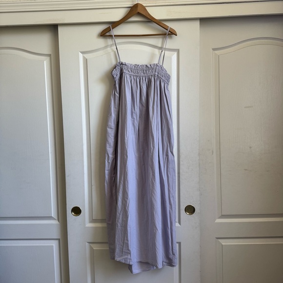 Madewell Lavender Poplin Ruffle A-Line Midi Dress - Picture 5 of 7